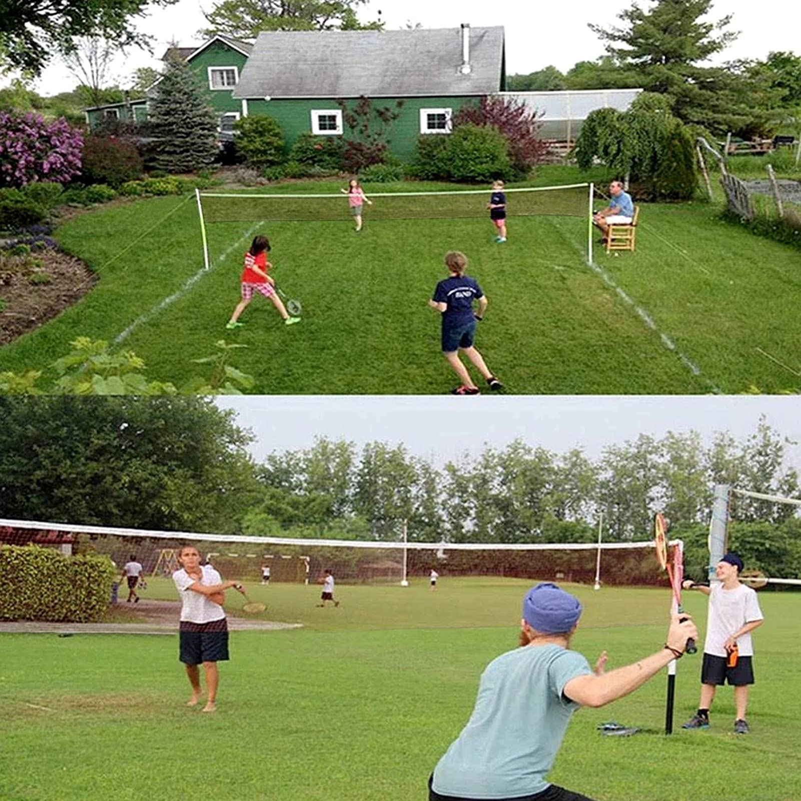 Ejoyous Rete da Badminton e Pallavolo Pieghevole Portatile, per Beach Volley da Giardino, Piscina, Interni ed Esterni
