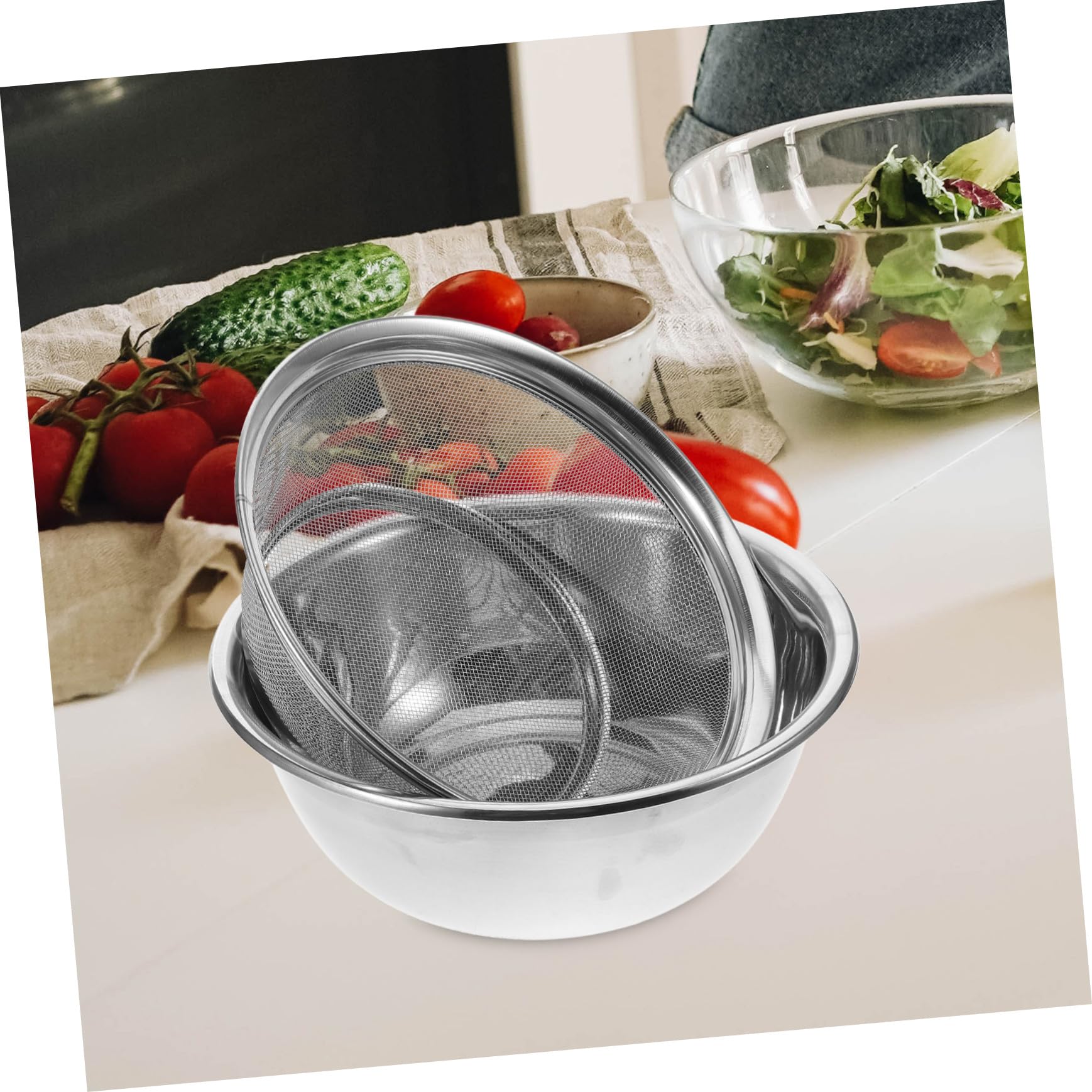 Colador de Arroz de Acero Inoxidable, Cesta de Drenaje Plata