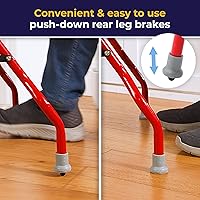 Vista 7 de Andador de dos ruedas con asiento, de Drive Medical, 1239RD, Universal, Rojo, 1, 1