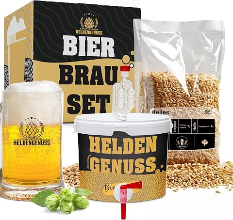 Bierbrauset Helles 5L - mit Videoanleitung Bier Geschenke für Männer | echtes Brauerlebnis zum selber brauen Bier Geschenke für Männer Geschenk Mann Geburtstag Vatertag biergarten lecker bierchen