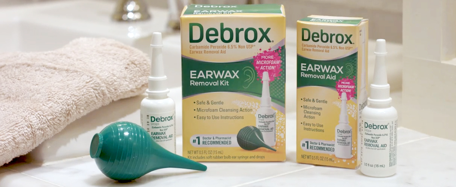 Debrox Ear Wax Removal Drops, Gentle Microfoam Ear Wax Remover with Carbamide Peroxide, 0.5 Fl Oz