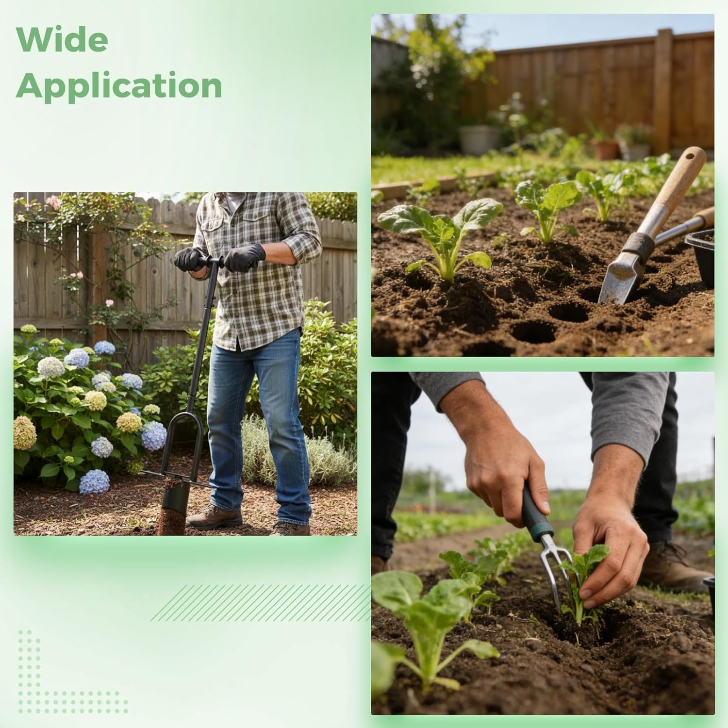 OMISTAR Bulb Planter Tool, Carbon Steel Grass Plugger with Long Handle, Heavy Duty Sod Plugger Garden Tool with Middle Pedal for Grass Plug, Digging Holes, Repair of Turf