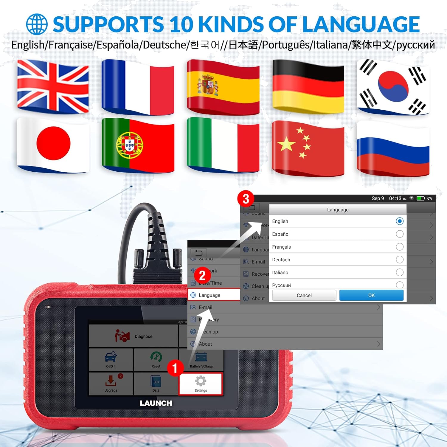 LAUNCH OBD2 Scanner-2022 New CRP129E Scan Tool for TCM Eng ABS SRS Code Reader, Oil/EPB/TPMS/SAS/Throttle Body Reset Diagnostic Tool with Carry Bag, AutoVIN WiFi Update,Upgraded of CRP123 : Automotive