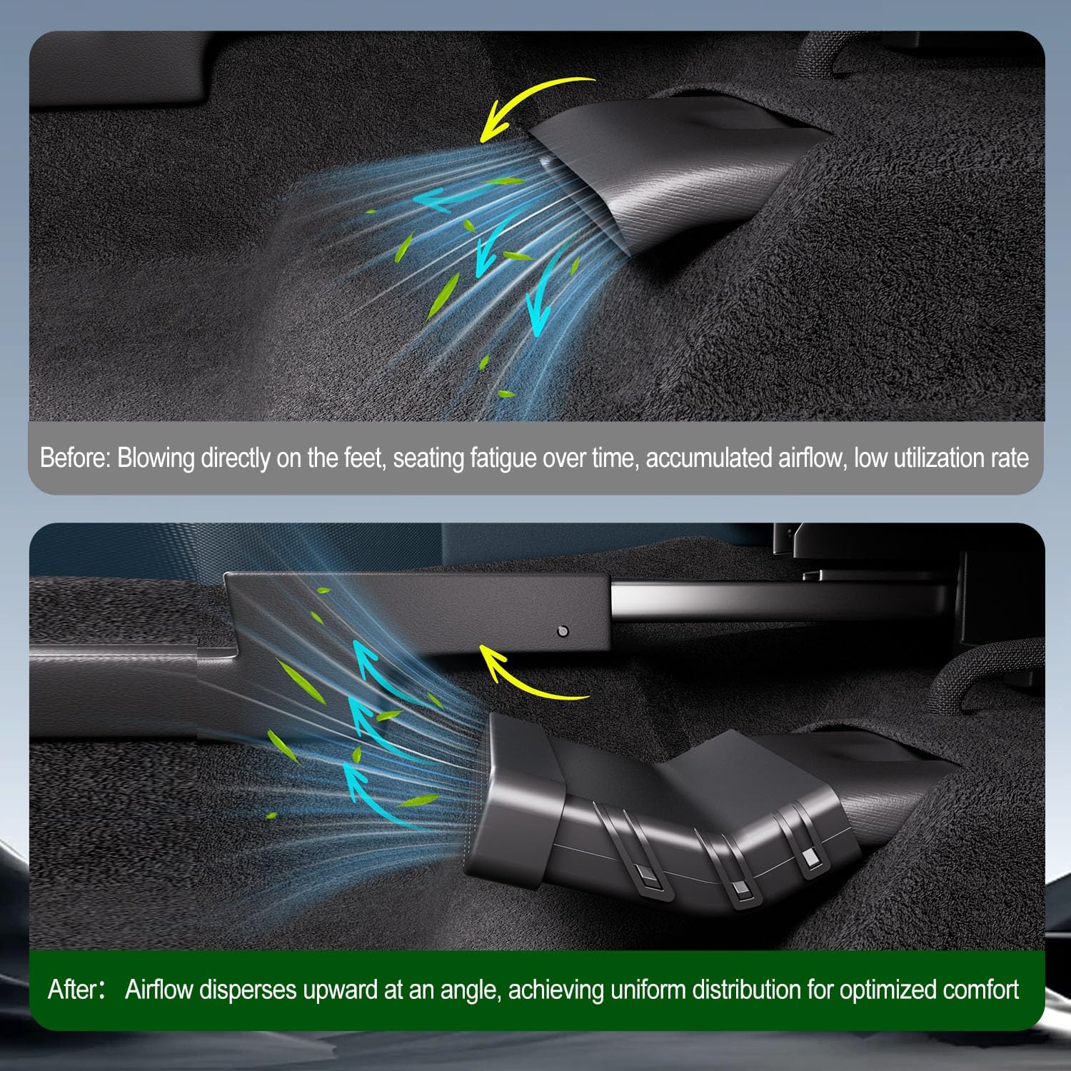 xipoqix Under Seat Vent Deflector Compatible with 2022-2025 Ford Maverick Rear Air Conditioning Vent Directional Extension Not for 2025 Lariat Replacement for 2022-2025 Ford Maverick Accessories