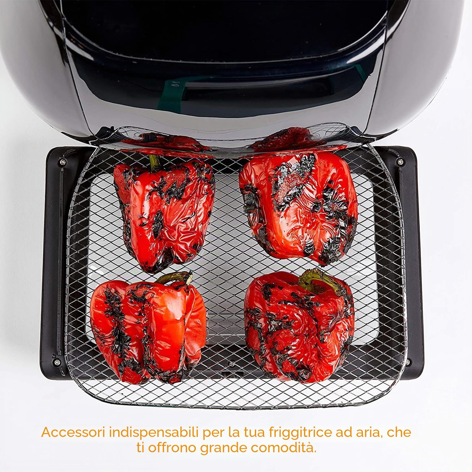MAGICLULU 3 Pz Rete Grigliata Forno Elettrico Griglia Per Cottura a Vapore Griglie Per Friggitrice Ad Aria Impilabili Supporto Per Disidratatore Cibo Acciaio Inossidabile Bakeware Bianca