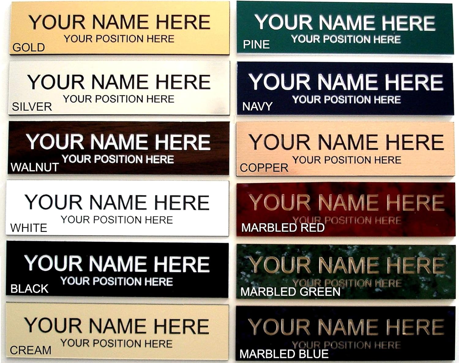 Lasercrafting Office Desk Name Plate or Wall / Door Sign - 2x8 or 2x10 - Laser Engraved Sign - CUSTOMIZE. Holder/bracket available. Choose colors and fonts. Great gift idea. : Office Products