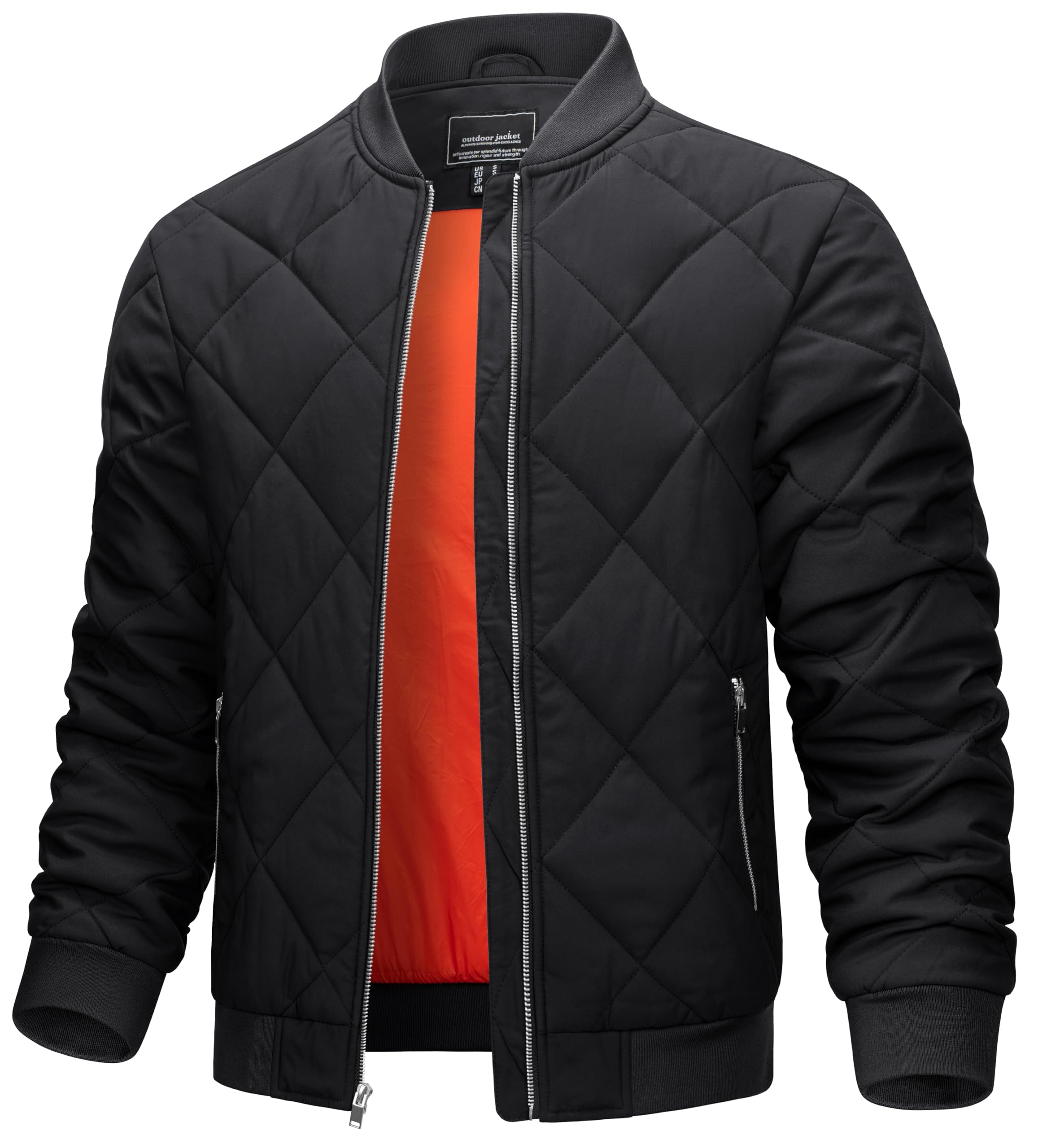 TACVASEN Men's Winter Bomber Jacket Athletic Warm Jacket Outdoor Windbreaker Coat Men Full Zip Casual Jacket for Men