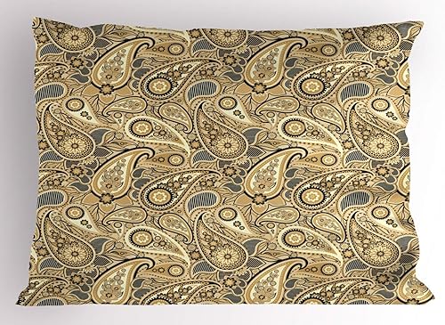 Miniatura 18 de Ambesonne Funda de almohada gris, lunares pequeños sobre fondo blanco, estilo retro, patrón tradicional pastel, funda de almohada decorativa de