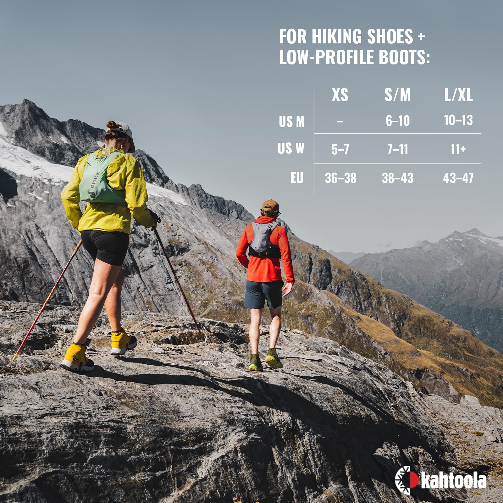 Kahtoola RENAgaiter Guêtres basses pour randonnée, alpinisme, course à pied, protection des chaussures et bottes dans la boue, la neige et la glace