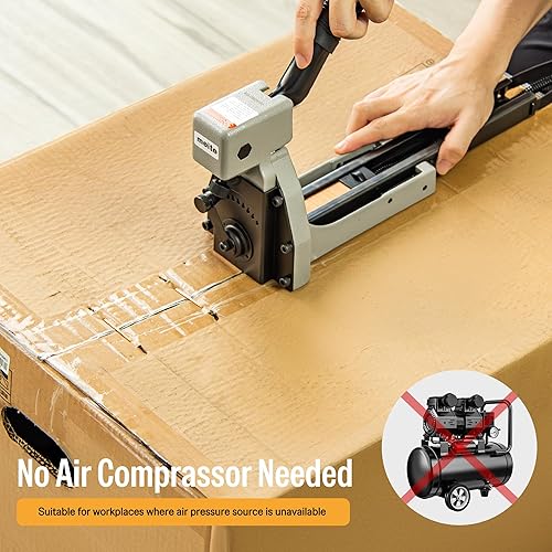 Miniatura 8 de meite Engrapadora de caja HB3518 Cierre manual de cartón calibre 16, grapadora de embalaje resistente para caja corrugada, esfera de profundidad