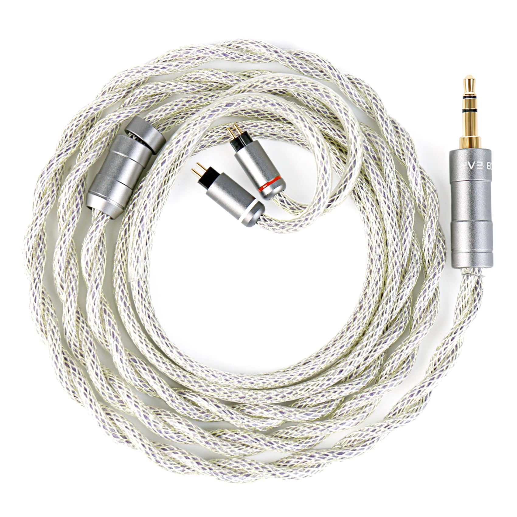 KBEAR HunYuan in Ear Monitor Cable for KZ ZS10 PRO, 4 Material Fusion High Resolution HiFi IEM Cable, Pure Silver + OCC + Alloy Copper + Silver-plated, 2-Strand High-Density 173-Core Wire(2PIN-3.5mm)-image-15