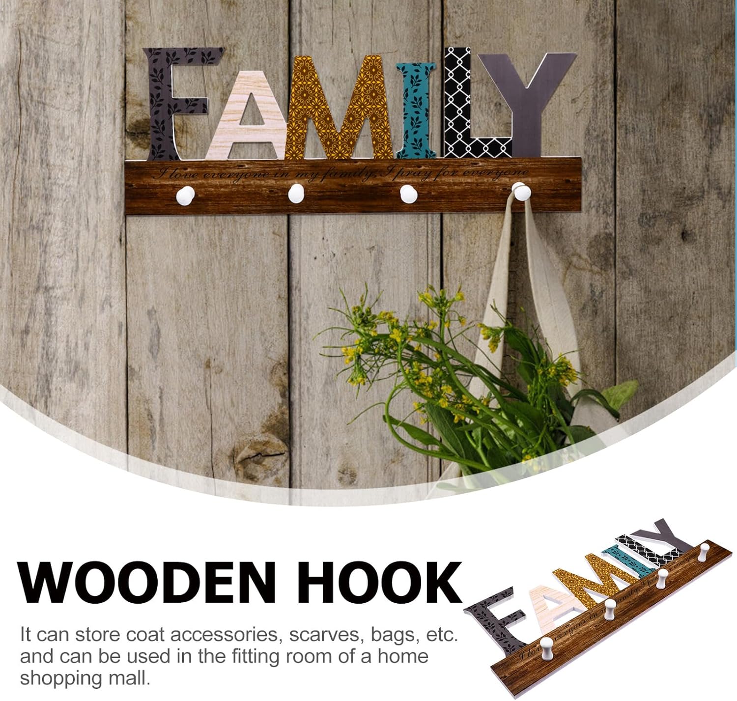 GANAZONO Seamless Nordic Multi-Function Coat Hook, Wall-Mounted Decorative Clothes Hanger, No-Drill Home Organizer Hook for Living Room and Entryway Storage