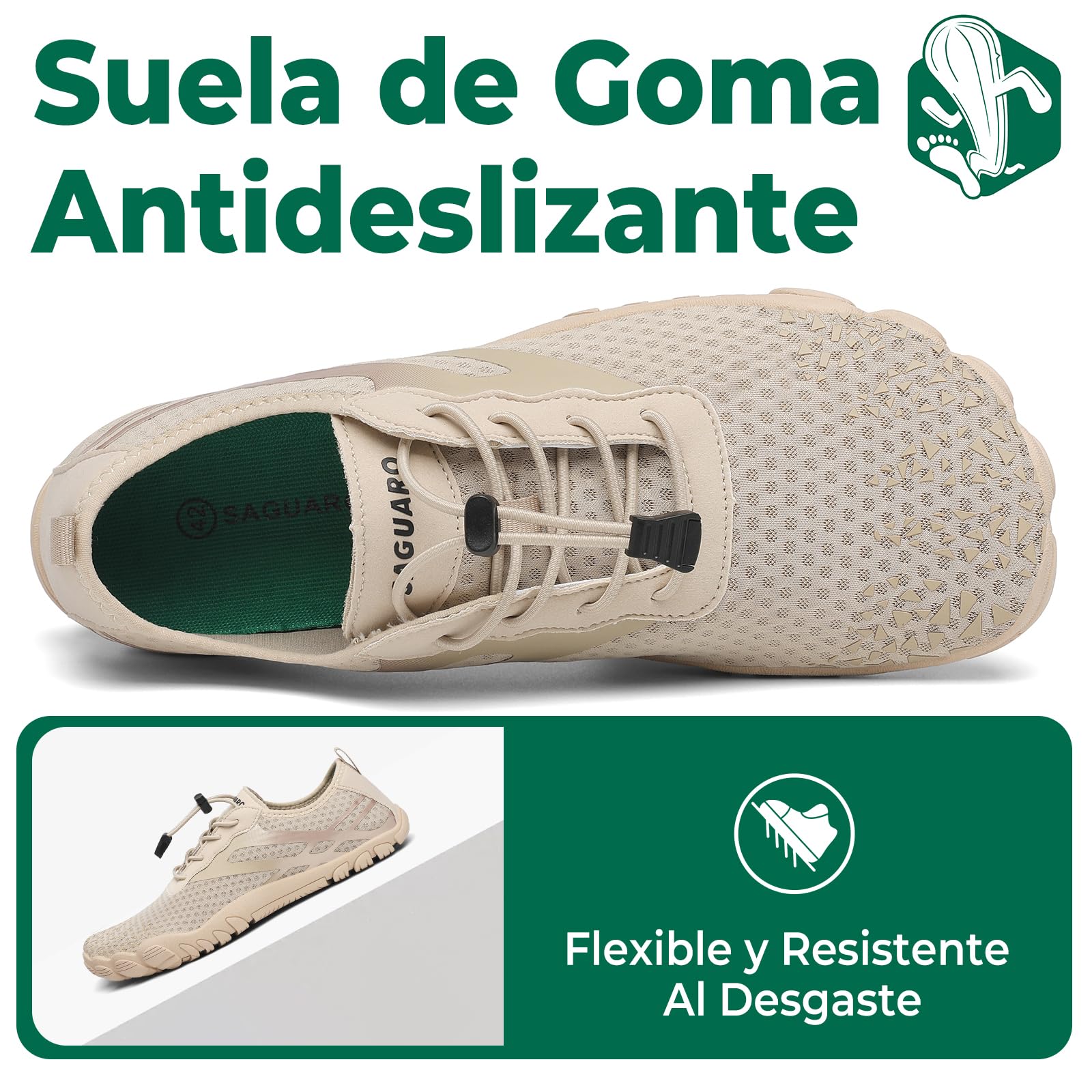 SAGUARO Escarpines Hombre Mujer Secado Rápido Barefoot Zapatillas de Agua Gr.36-48 — view 5
