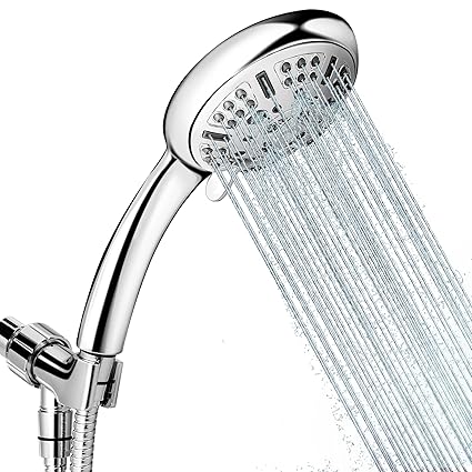 Upgraded High Pressure Handheld Shower Head 9 Functions Hand Held Showerhead. With 59 inch Stainless Steel Hose.