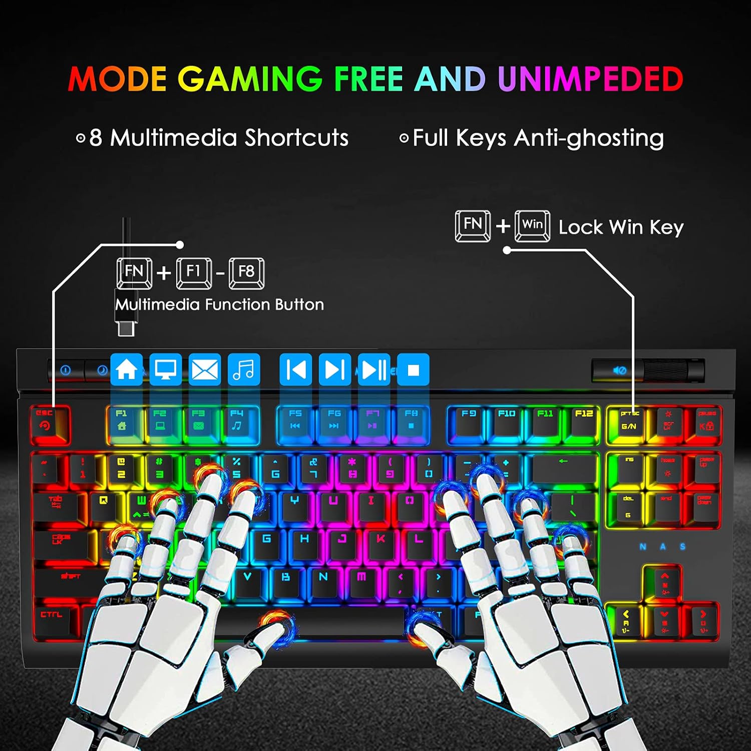 Black Friday - 50% OFF RGB Rainbow Mechanical Gaming Keyboard and Mouse Combo Blue Switch 87 Keys Backlit Keybaord with Lightweight Honeycomb Shell Wired RGB Gaming Mouse 6400 DPI Mouse pad for PC Gamers Xbox One PS4 PS5 Lowest Price RGB Rainbow Mechanical Gaming Keyboard and Mouse Combo Blue Switch 87 Keys Backlit Keybaord with Lightweight Honeycomb Shell Wired RGB Gaming Mouse 6400 DPI Mouse pad for PC Gamers Xbox One PS4 PS5