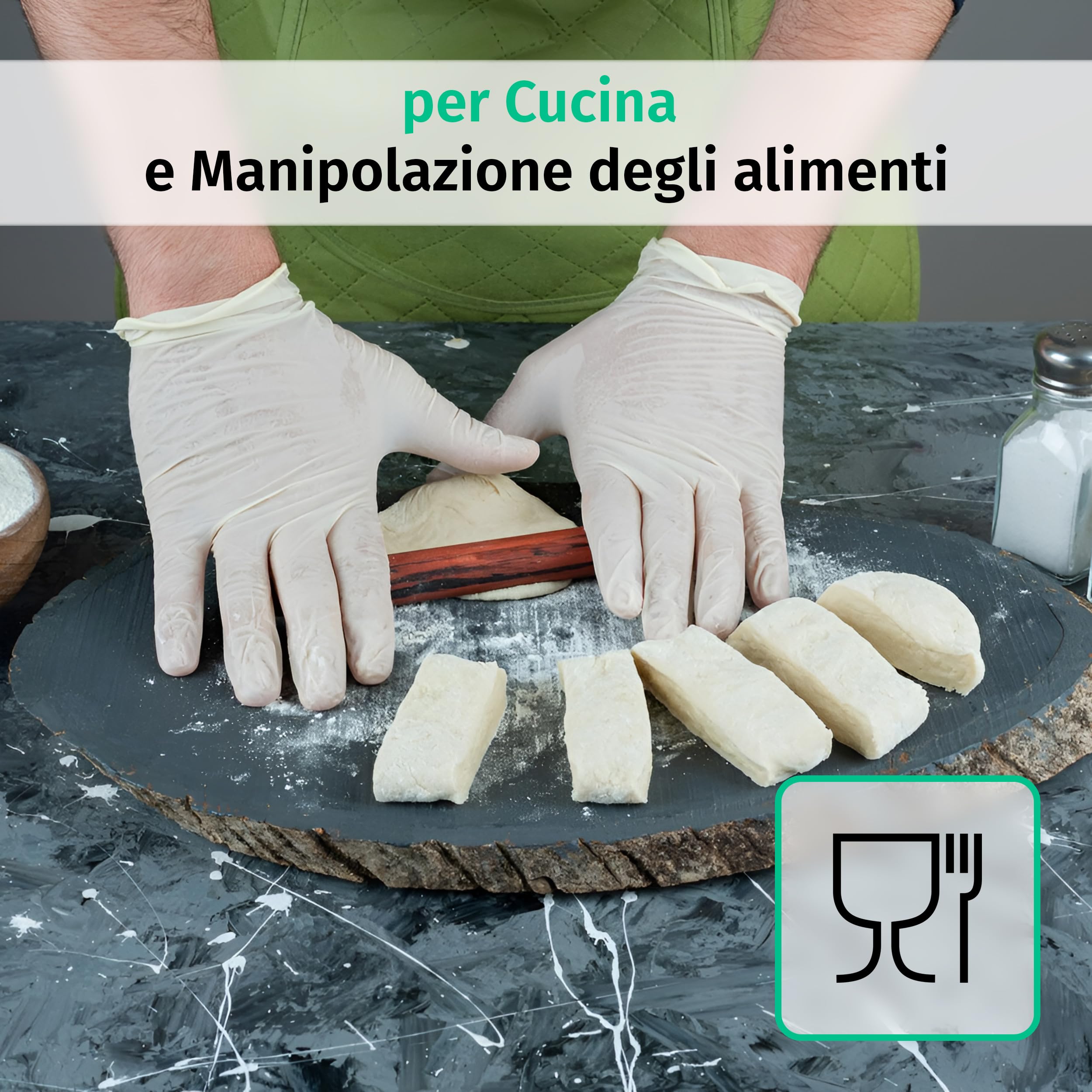 SF Guanti in Lattice Monouso M, Bianchi – 1000 Pezzi (10×100), Senza Polvere, Elastici e Resistenti, Uso Medico e Professionale