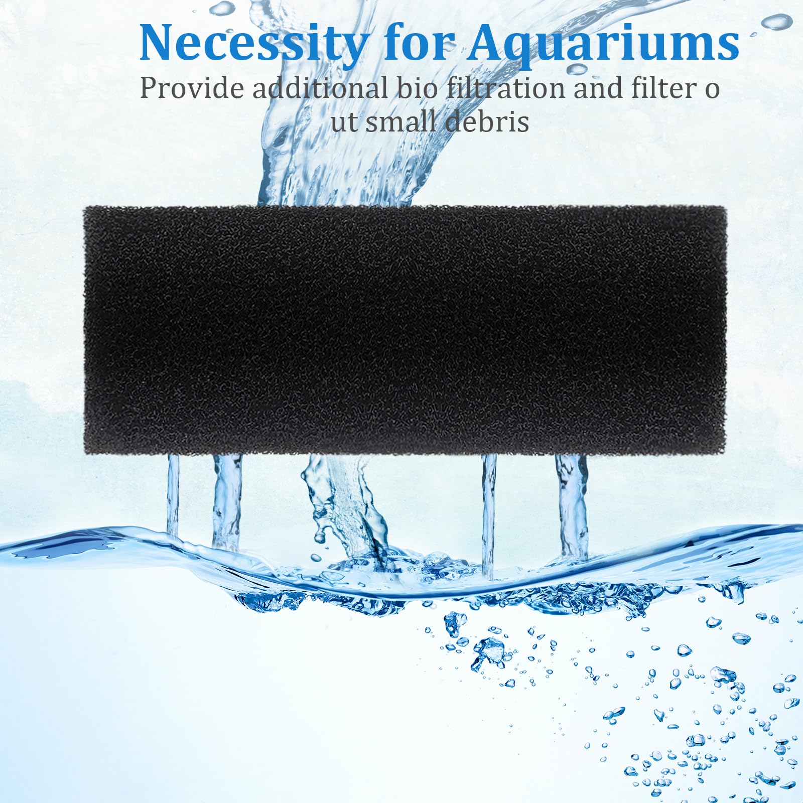 Gulfmew 12 Pack 5.9'' Big Pre-filter Sponge Foam Replacement Filtration Kit for Aquarium 0.8 Intake Shrimp Fry Fish Tank Filter - Image 3
