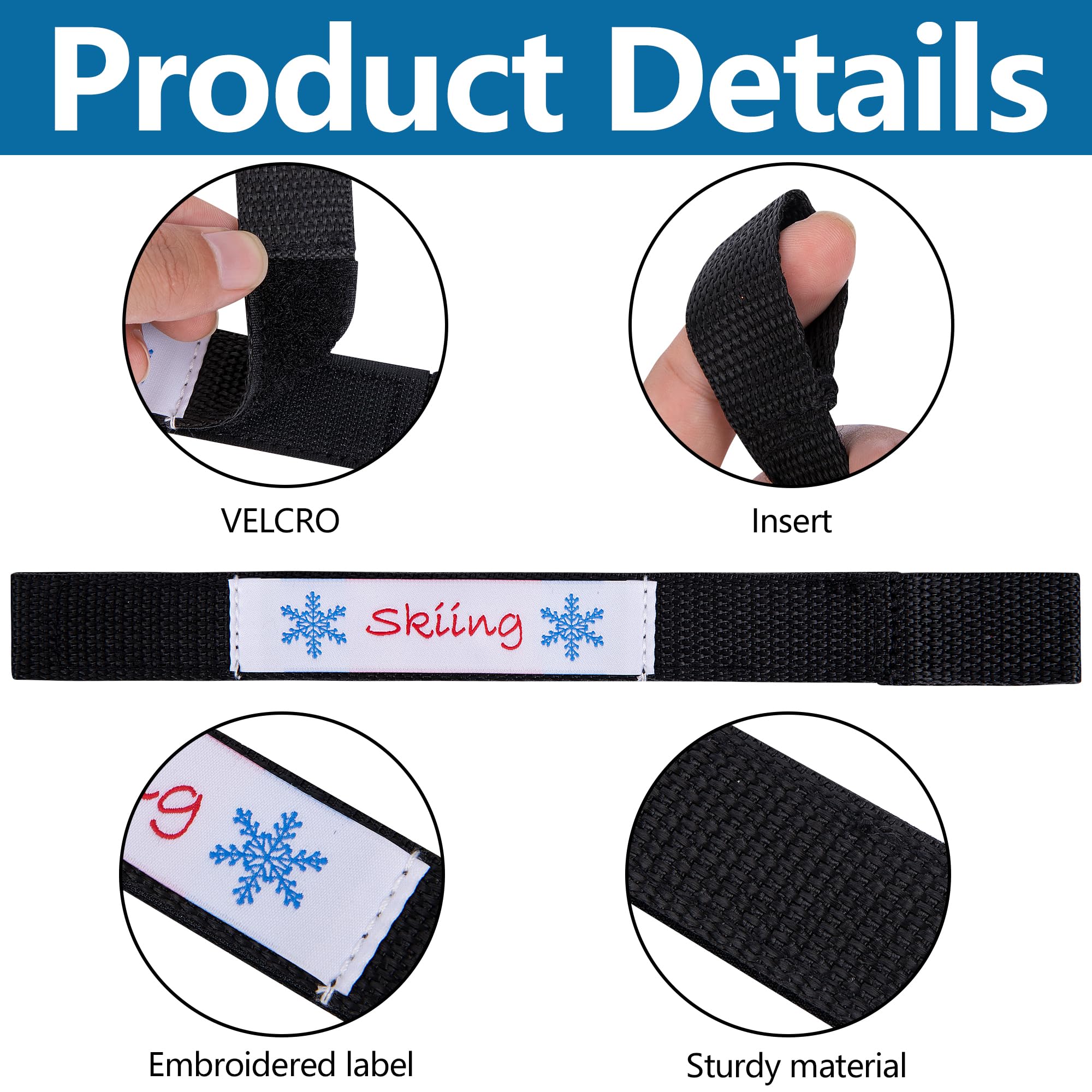 Ski Brake Retainer Strap 18.9" Adjustable Nylon Bands - Durable Snowboard Brake Retainers For Tuning & Waxing