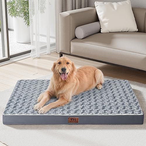 Cama ortopédica grande para perros medianos grandes y extra grandes tapete de espuma para mascotas con funda extraíble de felpa rosa forro