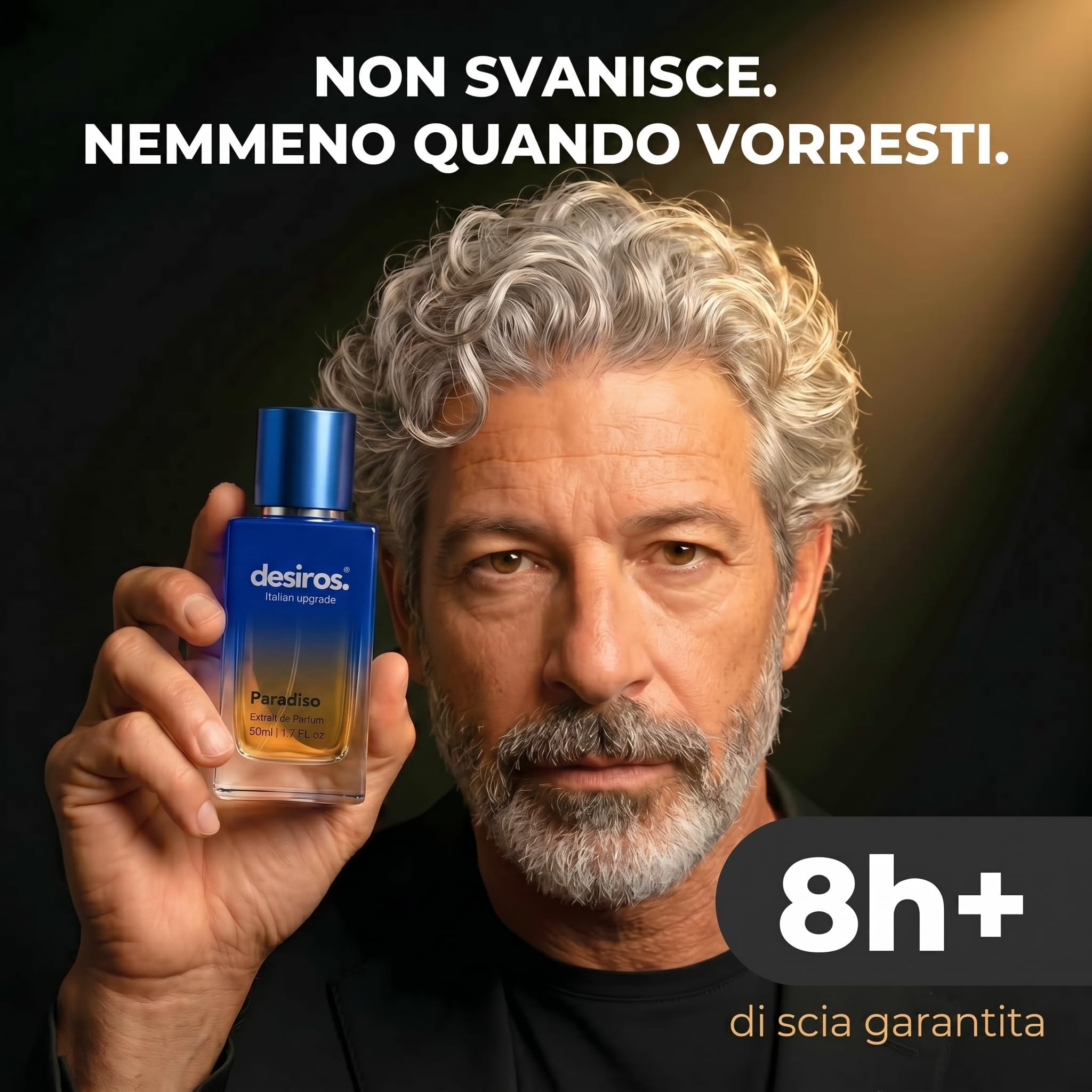 Desiros Paradiso Perfumy Włoskie Uwodzicielskie Cytrusowe Świeże, 50 ml | Markowe perfumy, feromony perfumowane z Androstadienonem, 25% olejków eterycznych, nut neroli i jaśminu, pomysł na prezent
