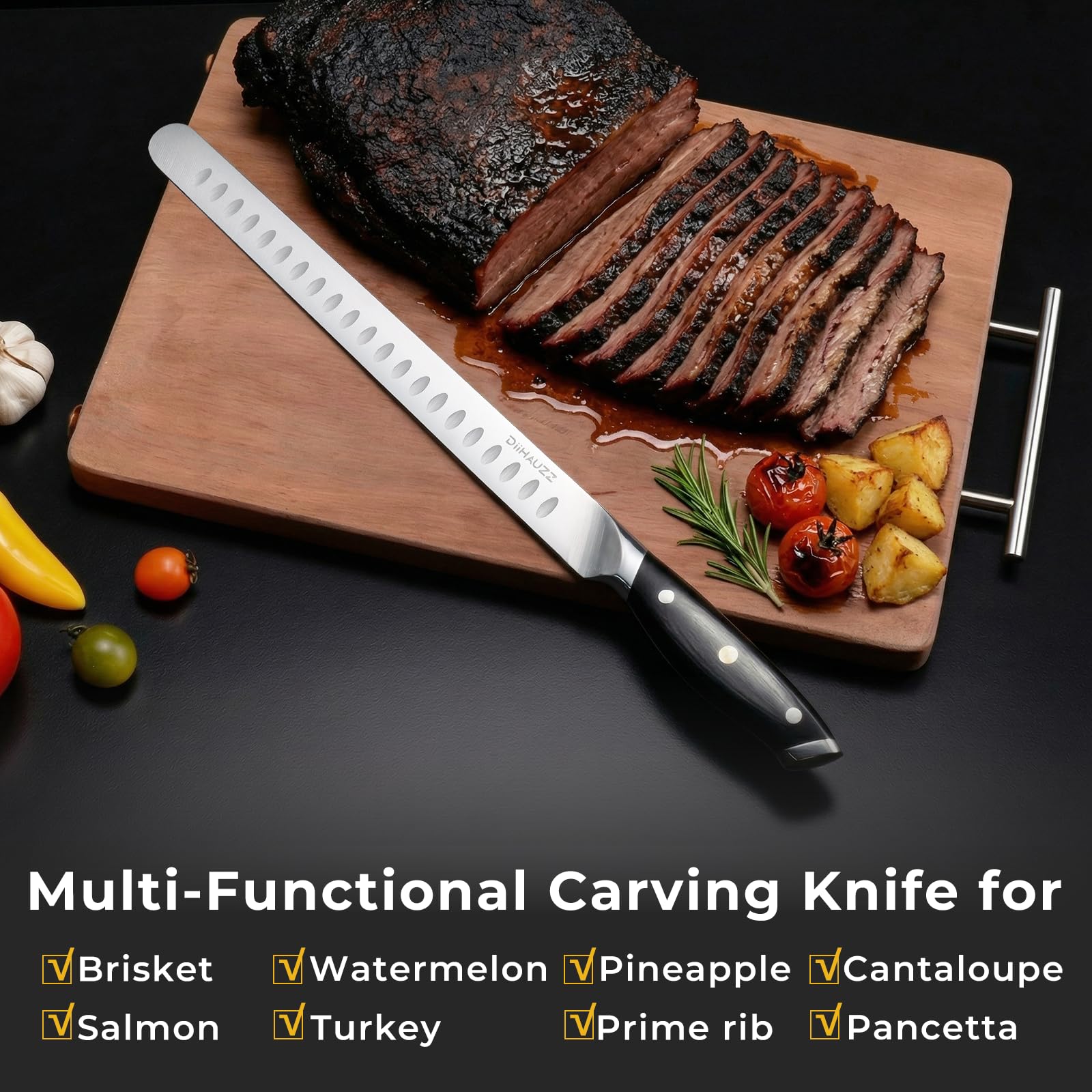 DiiHAUZZ Brisket Knife, 12 Inch Carving and Slicing Knife for Meat — Amazon image 5