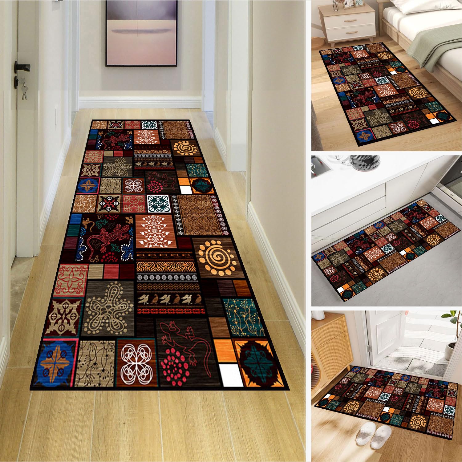 Dmkjdzsw Carpet Runner，Non Slip Backing for Kitchen Floor，Long Hallway Hall Runner Narrow Rugs - Cotton Pile