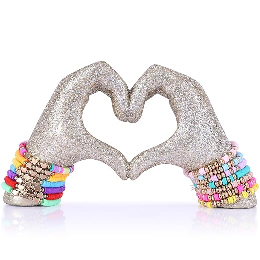 DOVDOV Shiny Gesture Decoration, Love Finger Statue Modern, Modern Art Sculpture Personalized Finger Home Decoration, Creative Wedding Home Desktop Decoration