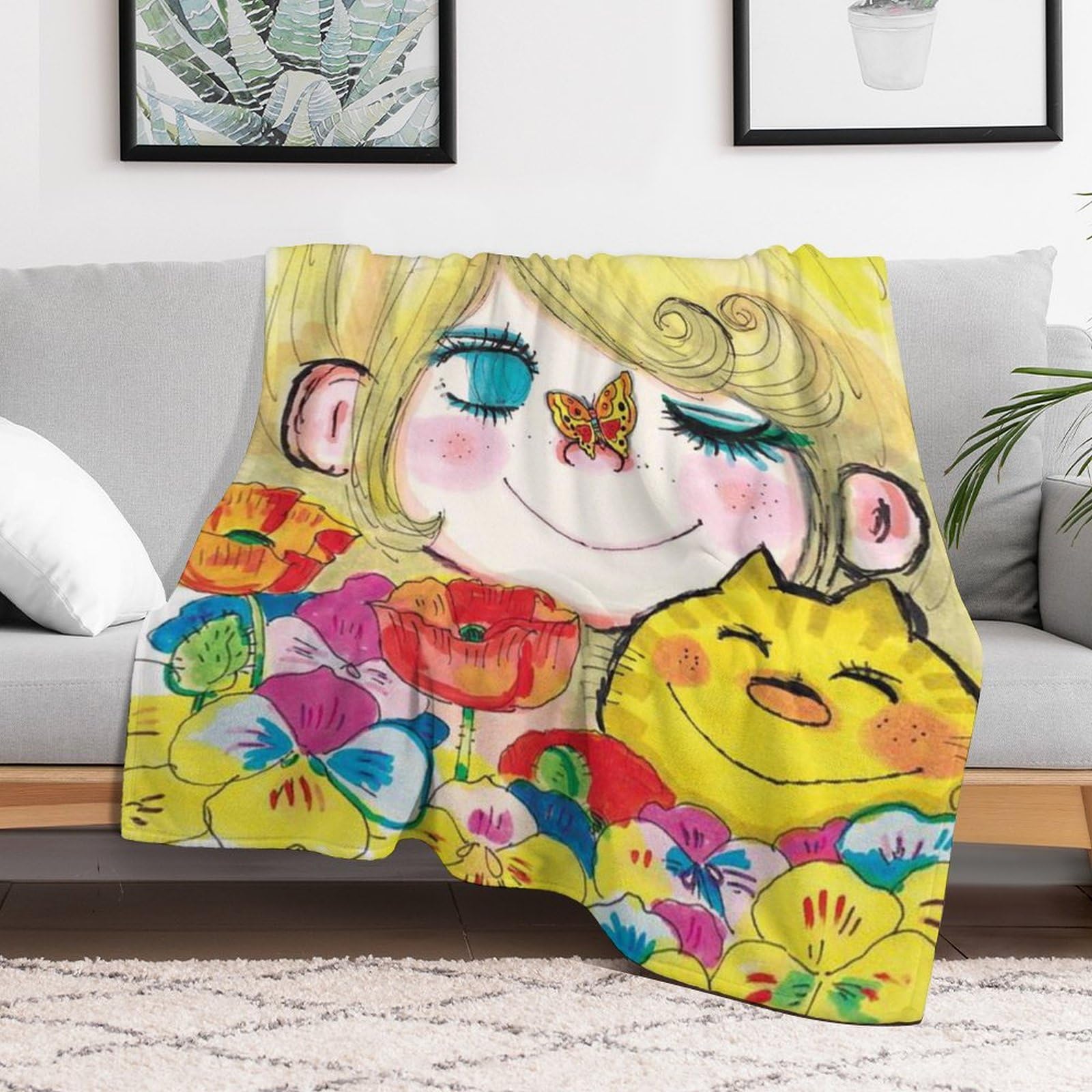 Amazon｜水森亜土 (73) エアコンブランケット ブランケット お昼寝