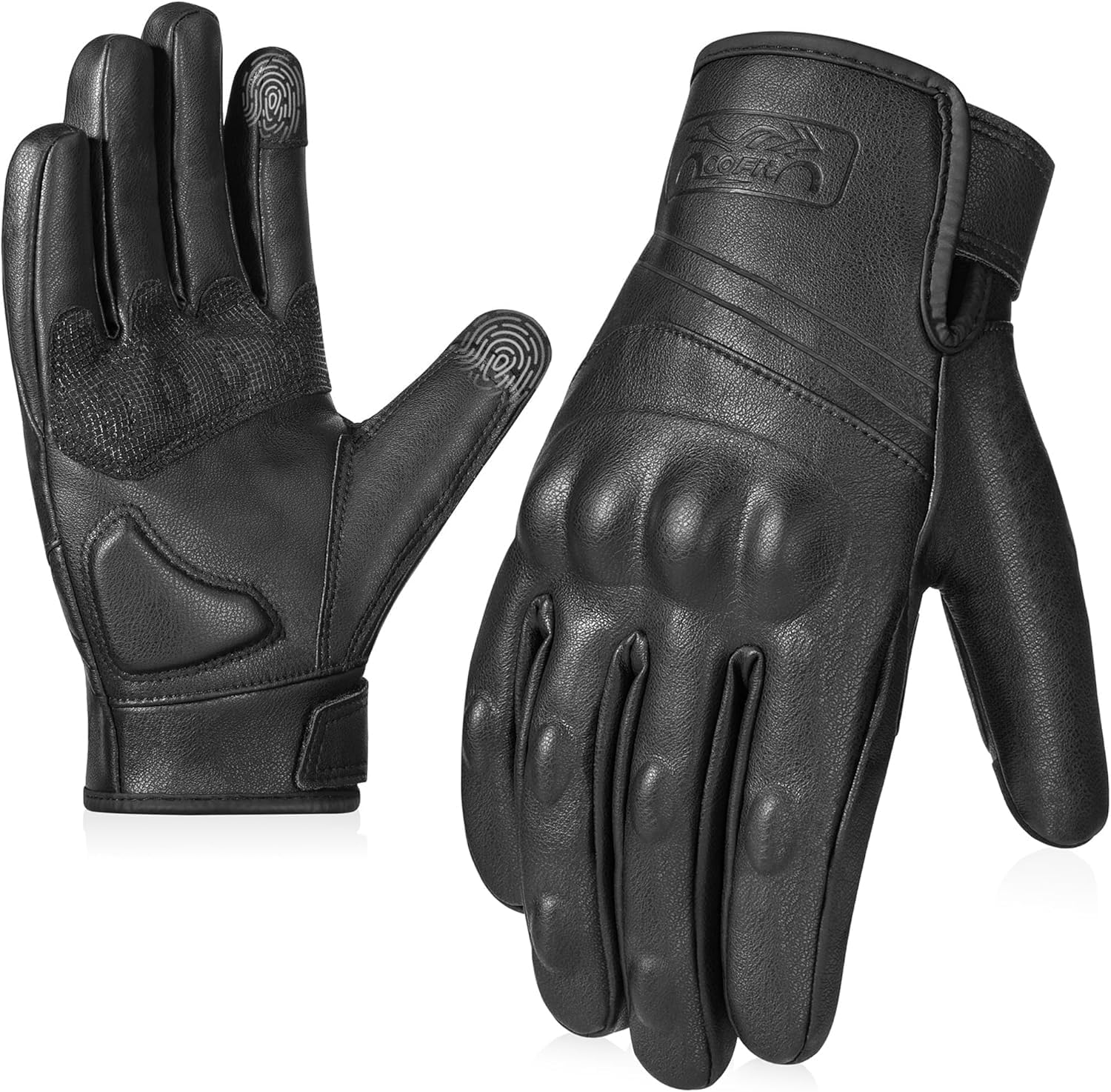 COFIT Guantes de cuero de microfibra para motocicleta, unisex, resistentes al viento, antideslizantes y pantalla táctil, ideales para carreras de