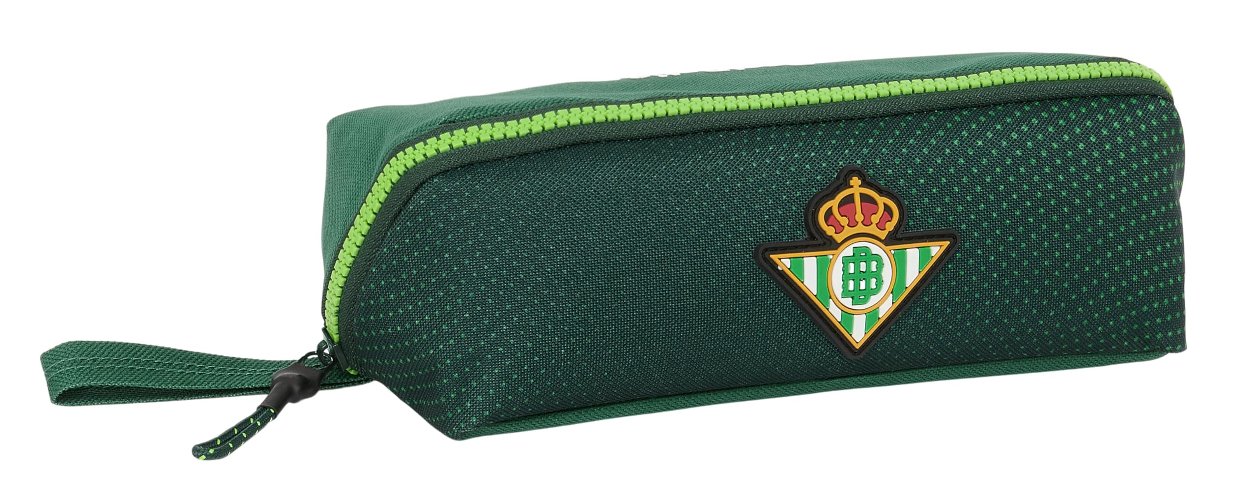 Safta Real Betis BALOMPIÉ – Large Square Pencil Case, Children's Pencil Case, Ideal for School Age Children, Comfortable and Versatile, Quality and Resistance, 20 x 8 x 8 cm, Green, Green, Estándar,