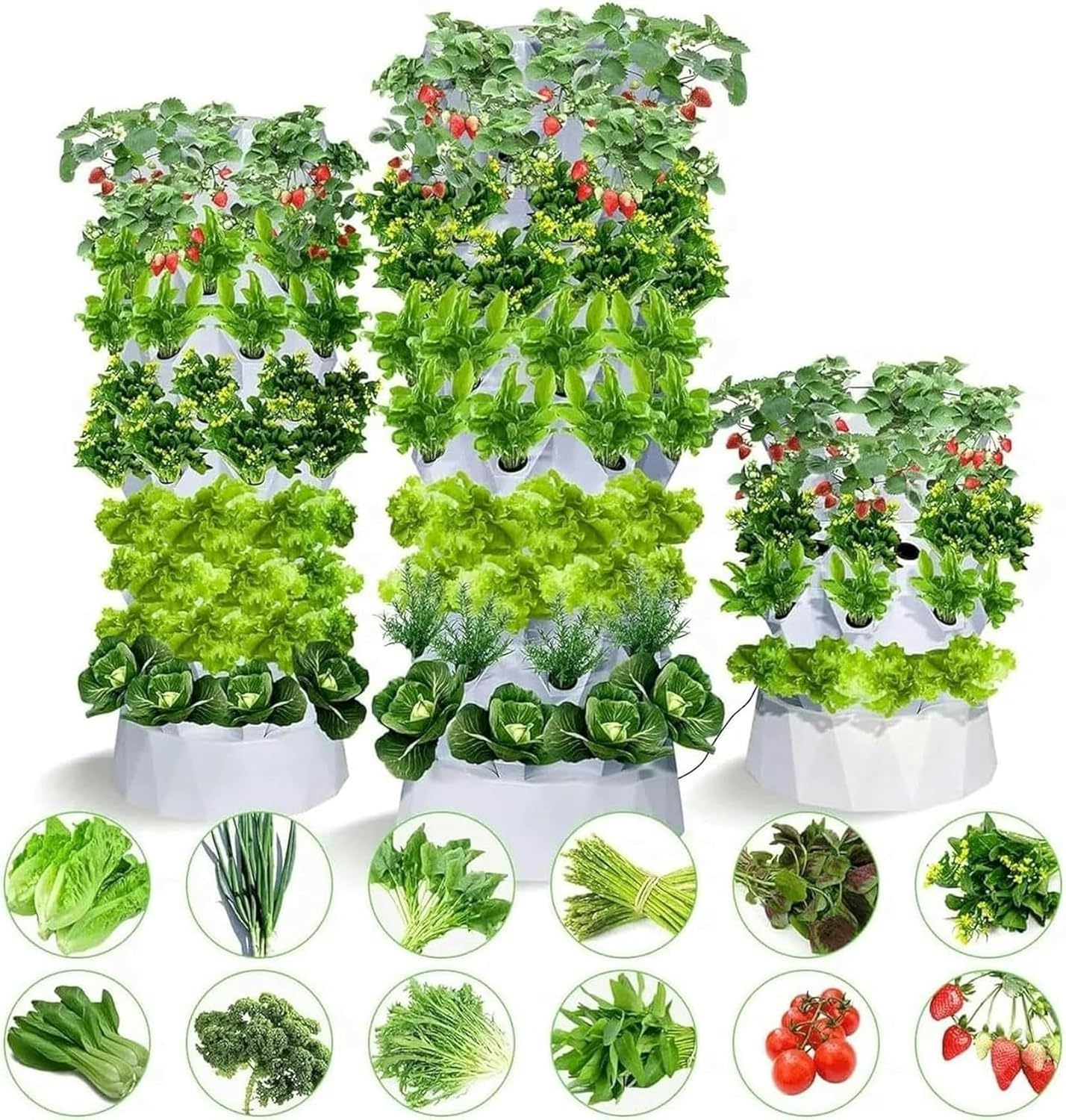 Wzglod Vertical Hydroponic Indoor Growing System, Hydroponic Tower Grow System Kit, Multi-Layer Grow Tower for Grow Herbs, Fruits, Vegetables