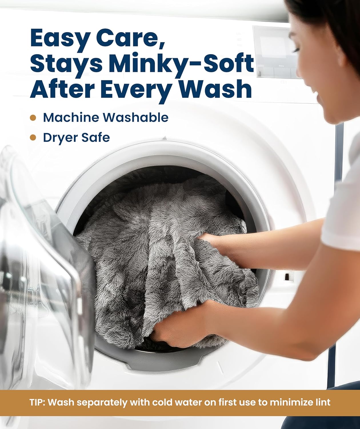 Everlasting Comfort Soft & Comfortable Gray Faux Fur Throw Blanket for Couch - (50"x65") Minky & Fluffy Fall Blankets & Throws, Plush Fuzzy Cover for Bed, Sofa & Living Room - Cozy Home Decor - Image 4