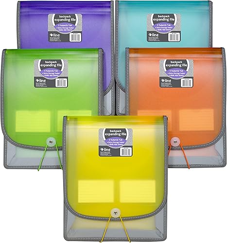 Miniatura 2 de C-Line Archivador vertical para mochila de 7 bolsillos, surtido, 1" x 10 14" x 12 34" (paquete de 2)