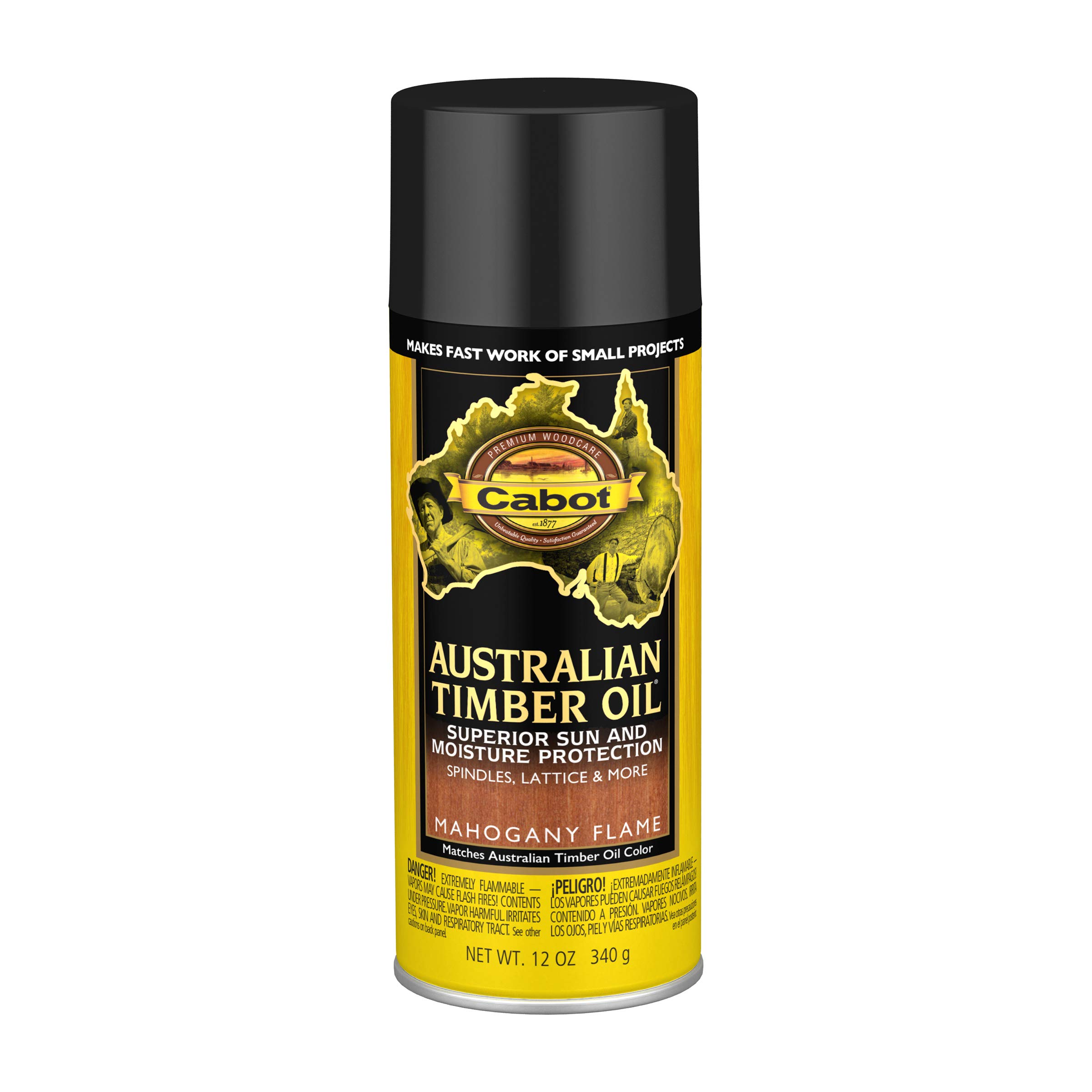 Cabot Australian Timber Oil Wood Stain and Protector, Mahogany Flame, 12 oz Aerosol Can