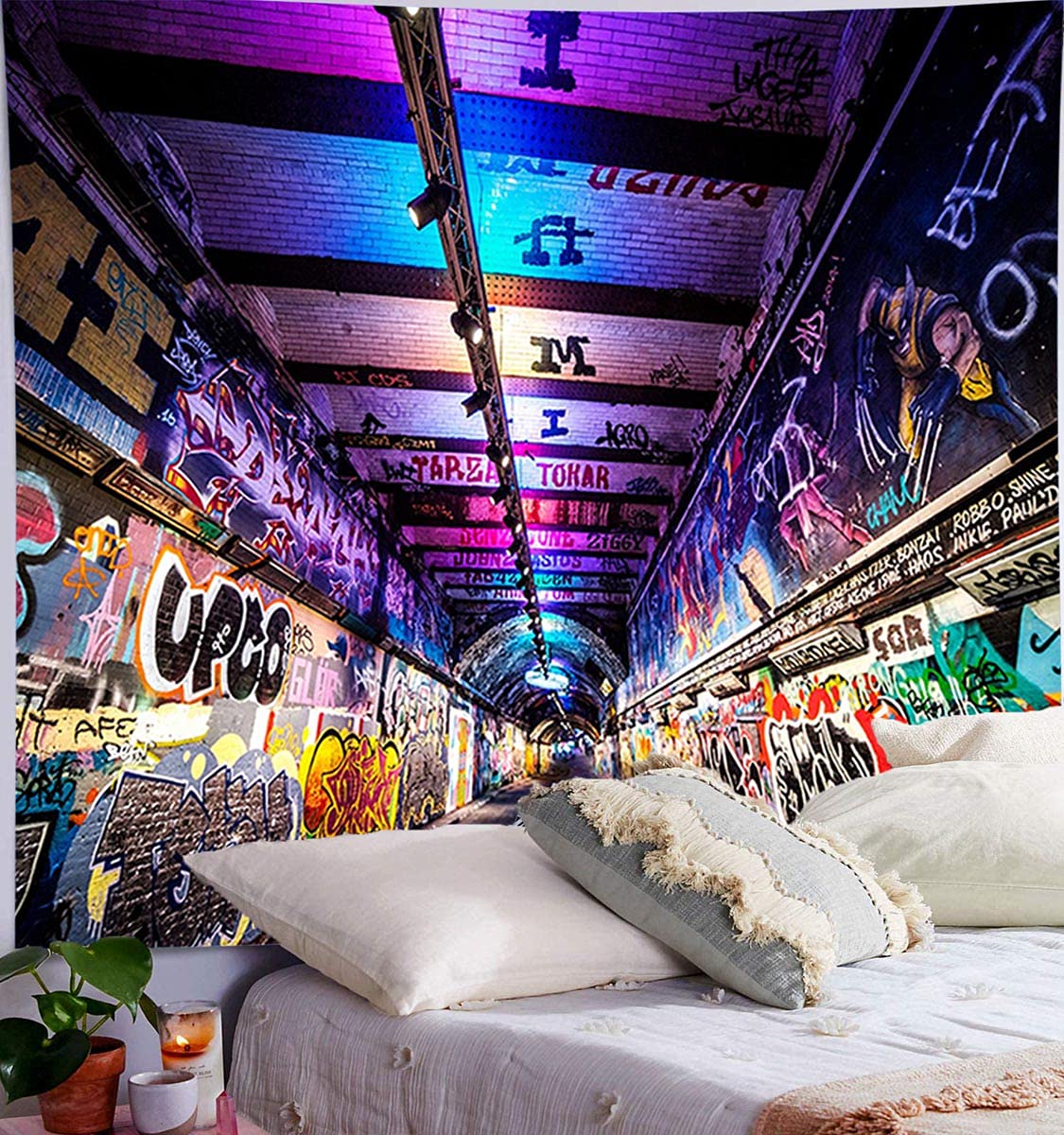 vintage tapestry 街 54x37 French Antique Tapestry Wall Hanging Art Unique Castle