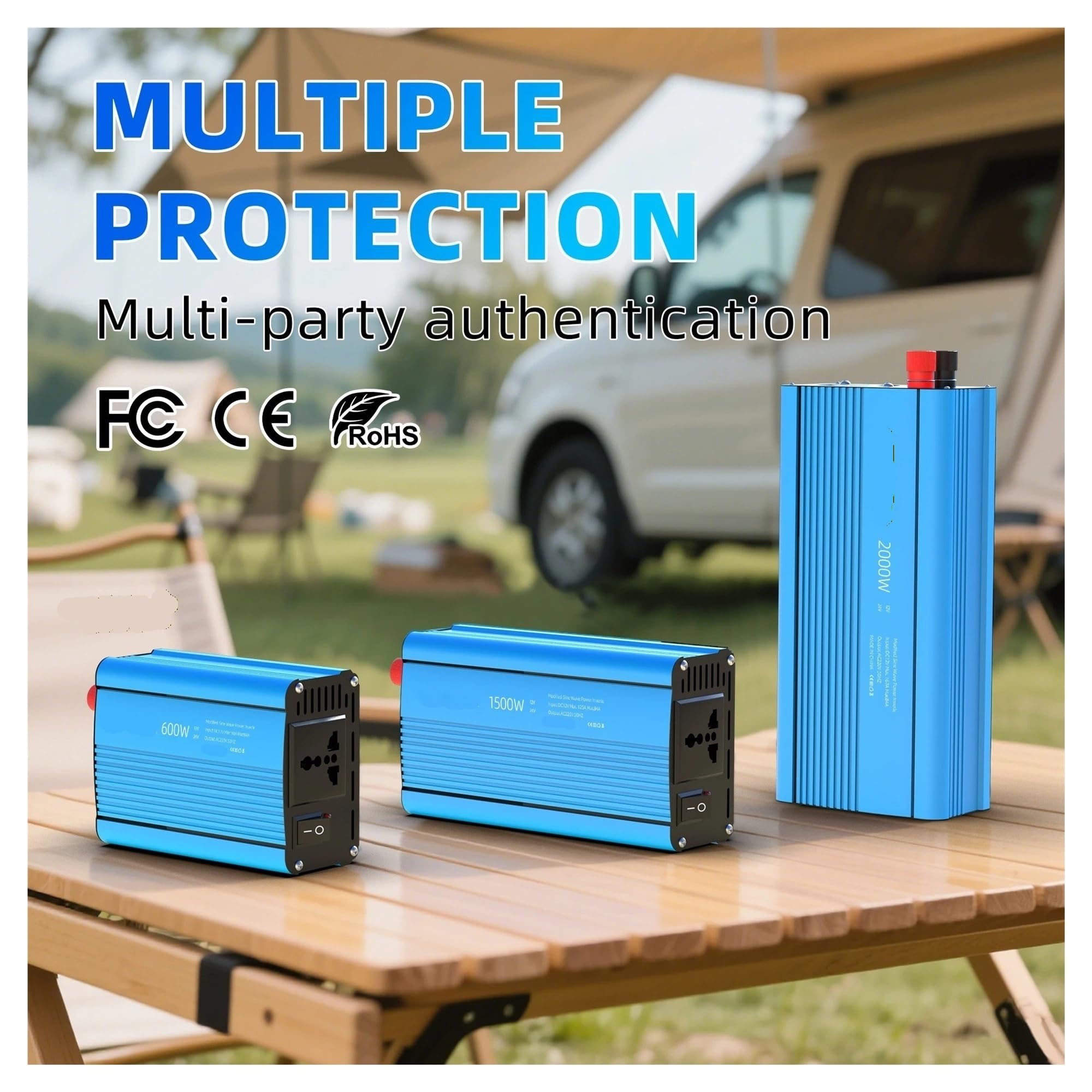 Convertidor Adaptador Inversor Coche 12V/24V 220V Potencia 500W/1500W/2000WConvertidor Enchufe Onu 12 Voltios Auto Inversor12v Transformador Solar inversor