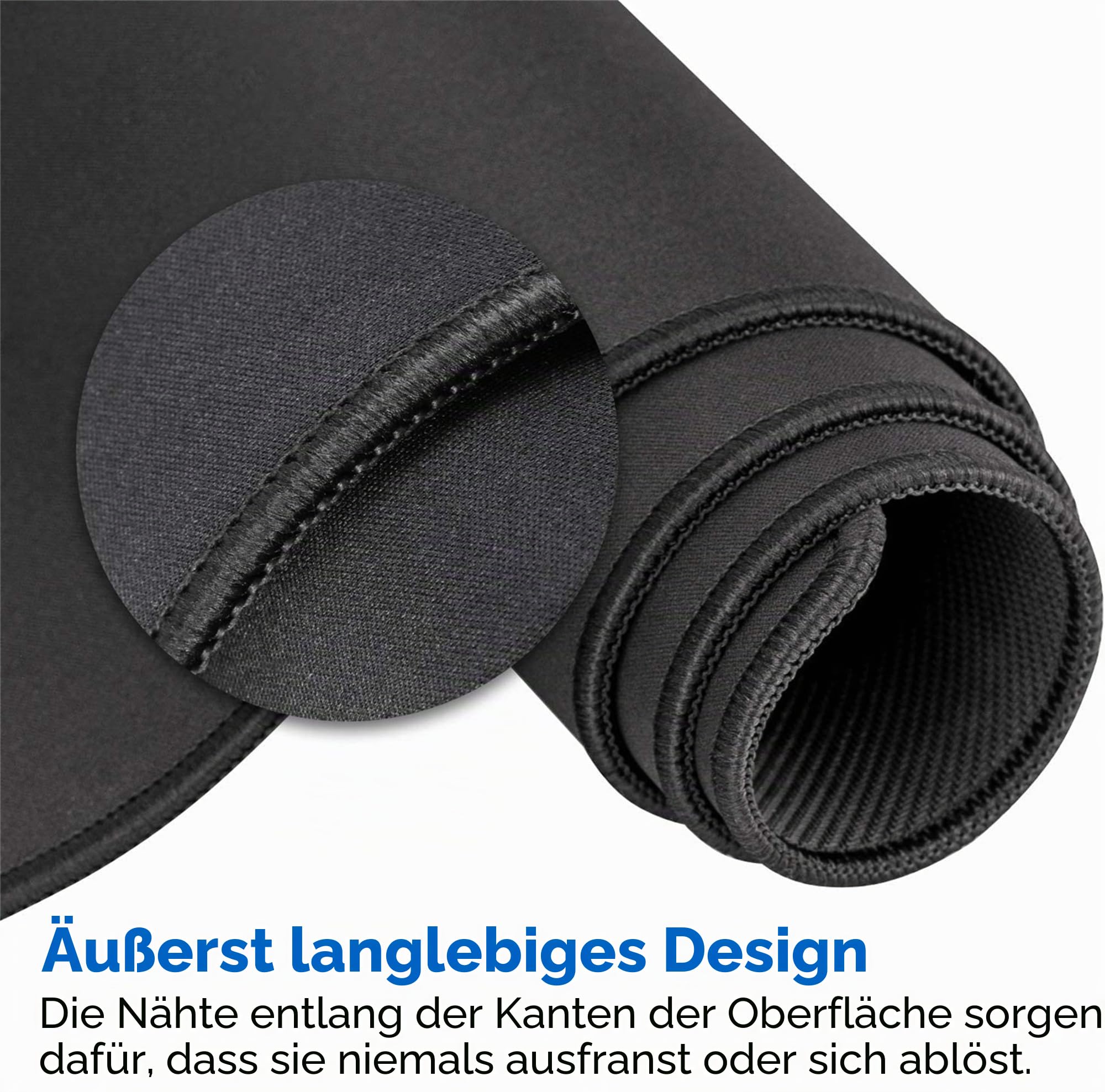 LL-COEUR Schwarz Verlängert Gaming Mausmatte 140x60x0,3cm, Groß Schreibtischunterlage Mäusepad Verbessert Präzision und Geschwindigkeit (1400x600x3mm)