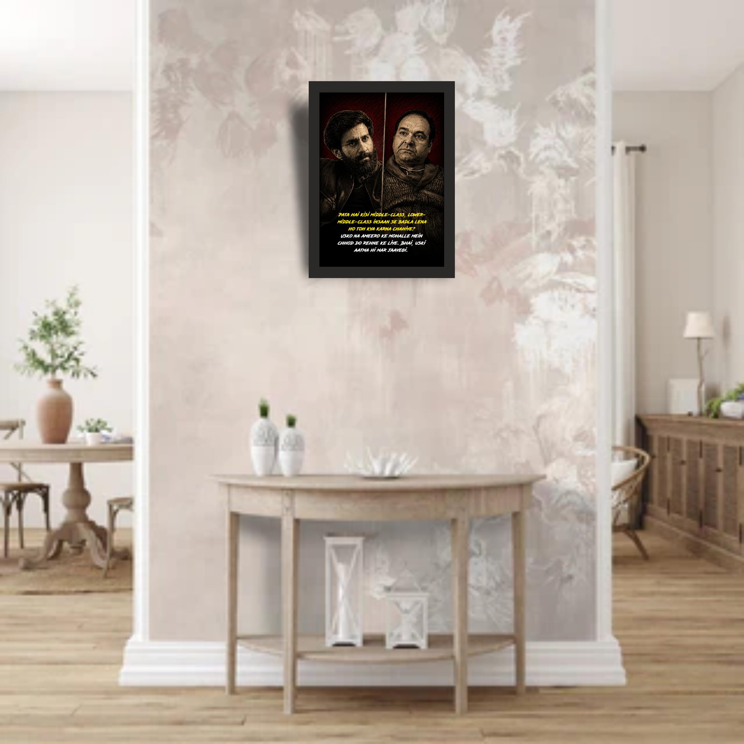 Sapne vs Everyone Middle Class Quote Photo Frame A4 Black