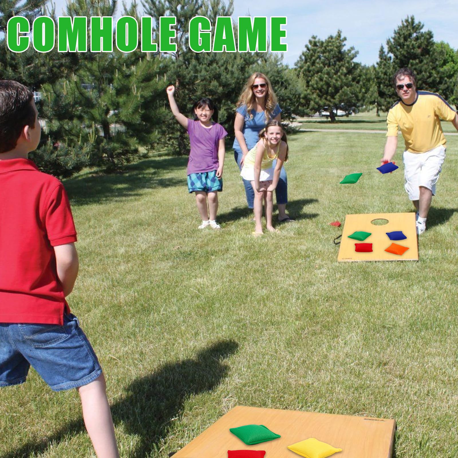 10 Stück Cornhole Säckchen, 6.5 x 6.5cm Cornhole Bean Bag, Nylon Wurfsäckchen, Klein Wurfsack, Bunte Bohnensäckchen, Bean Bag Wurfspiel für Kinder Outdoor Indoor Familie Partyspiele, 5 Farben