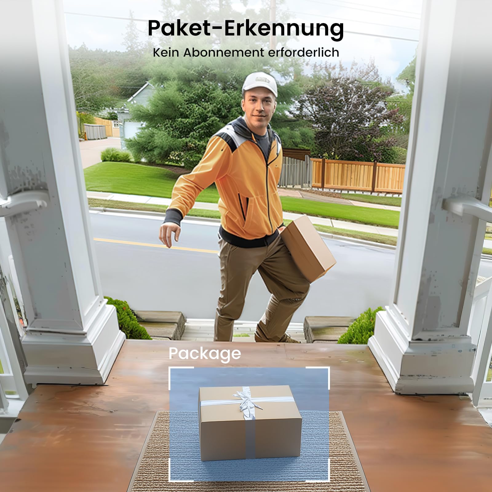 aosu 2K Video Türklingel SE, 170°Weitwinkel Türklingel mit Kamera | PIR-Bewegungserkennung(Person/Paket/Haustier), 2-Wege-Audio, Nachtsicht, 2,4GHz Wi-Fi & Bluetooth, IP65, Alexa-kompatibel