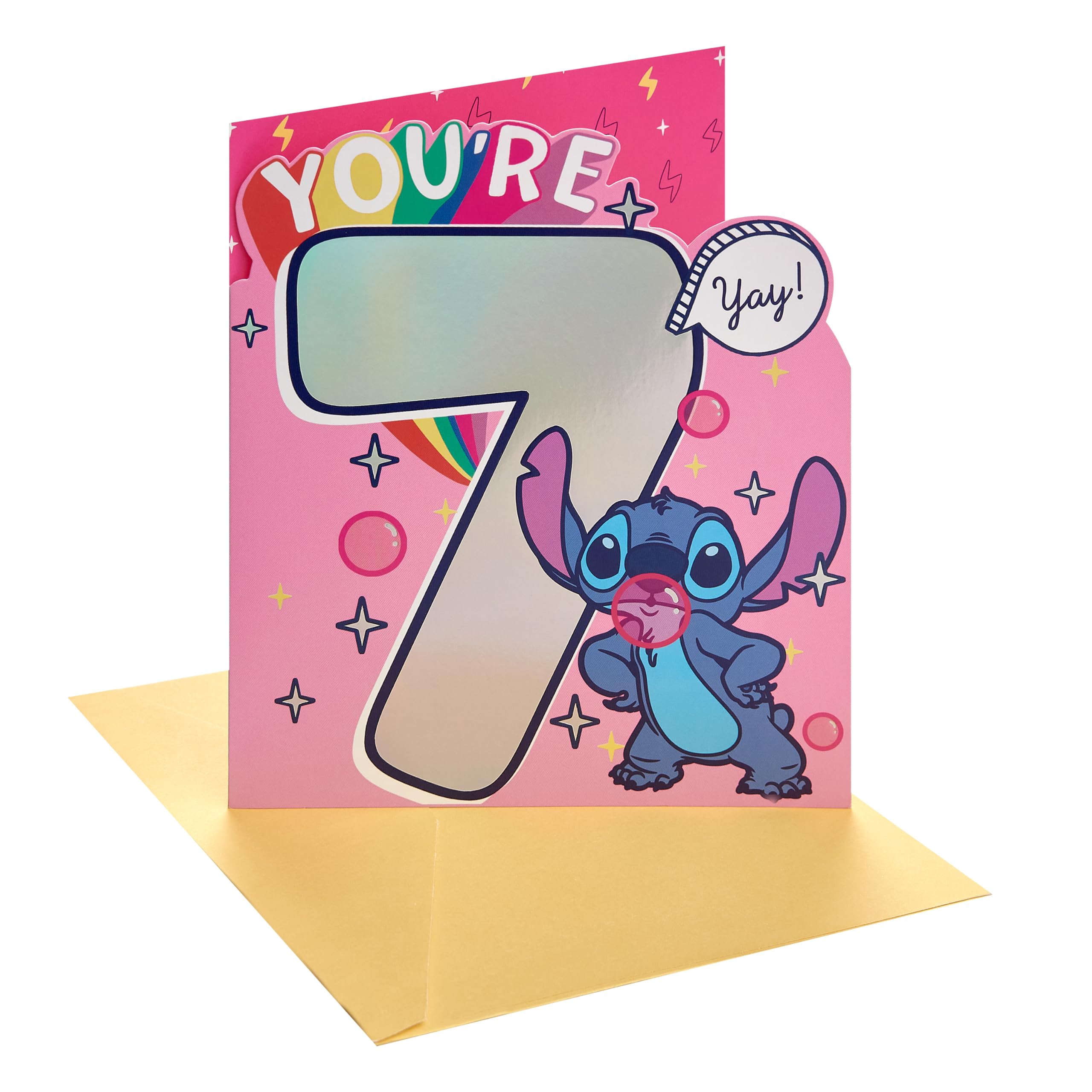 UK Greetings | Disney Lilo & Stitch 7th Birthday Card for Girl
