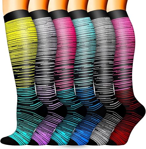 Miniatura 71 de Sooverki - Calcetines de compresión de cobre para circulación, para mujeres y hombres, 6 pares, para correr, atletismo, medicina, enfermería, viajes