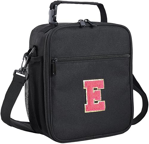 Miniatura 99 de ELEFOCUS Lonchera aislada con inicial para mujeres y hombres, bolsa de almuerzo personalizada con monograma con correa de hombro ajustable para