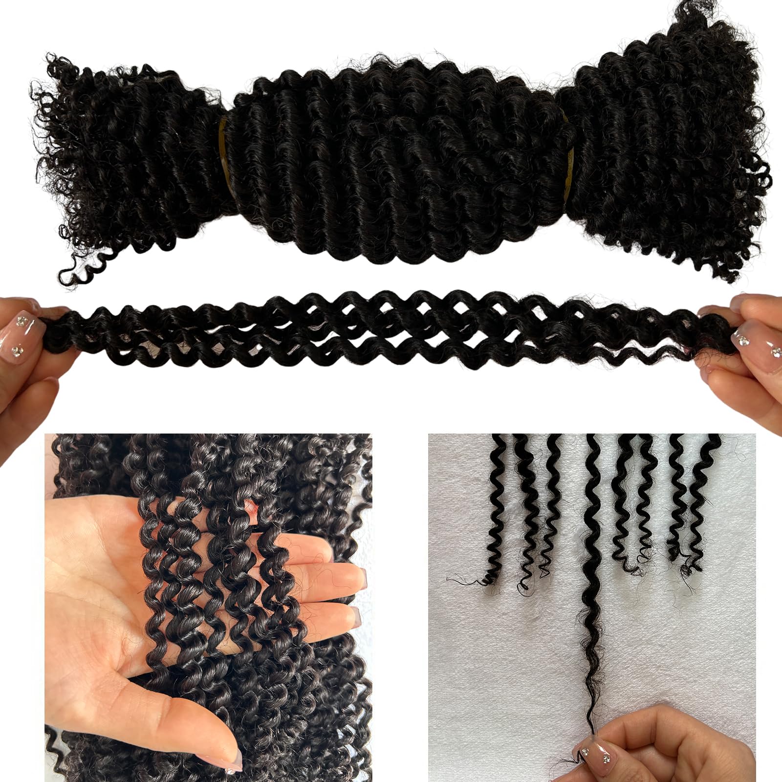 20 Inch Springy Afro Twist Hair Extensions 100% Human Hair 100g Amazon.com : Springy Afro Twist Human Pre Separated Bulk  main image 3