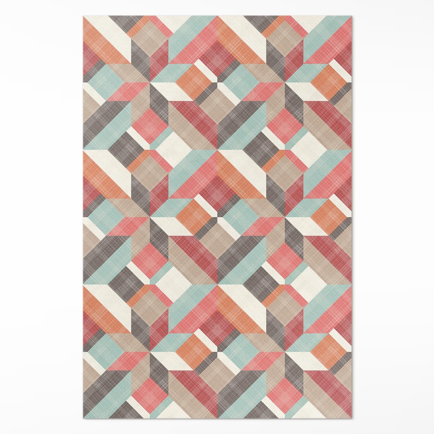 Tapis rectangulaire géométrique intérieur pour salon chic et épuré