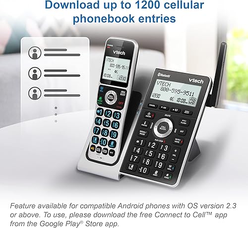 Miniatura 8 de VTech VS306-5 DECT 6.0 5 teléfonos inalámbricos para el hogar con Bluetooth, sistema de contestación, bloqueador de llamadas inteligente, anuncio de