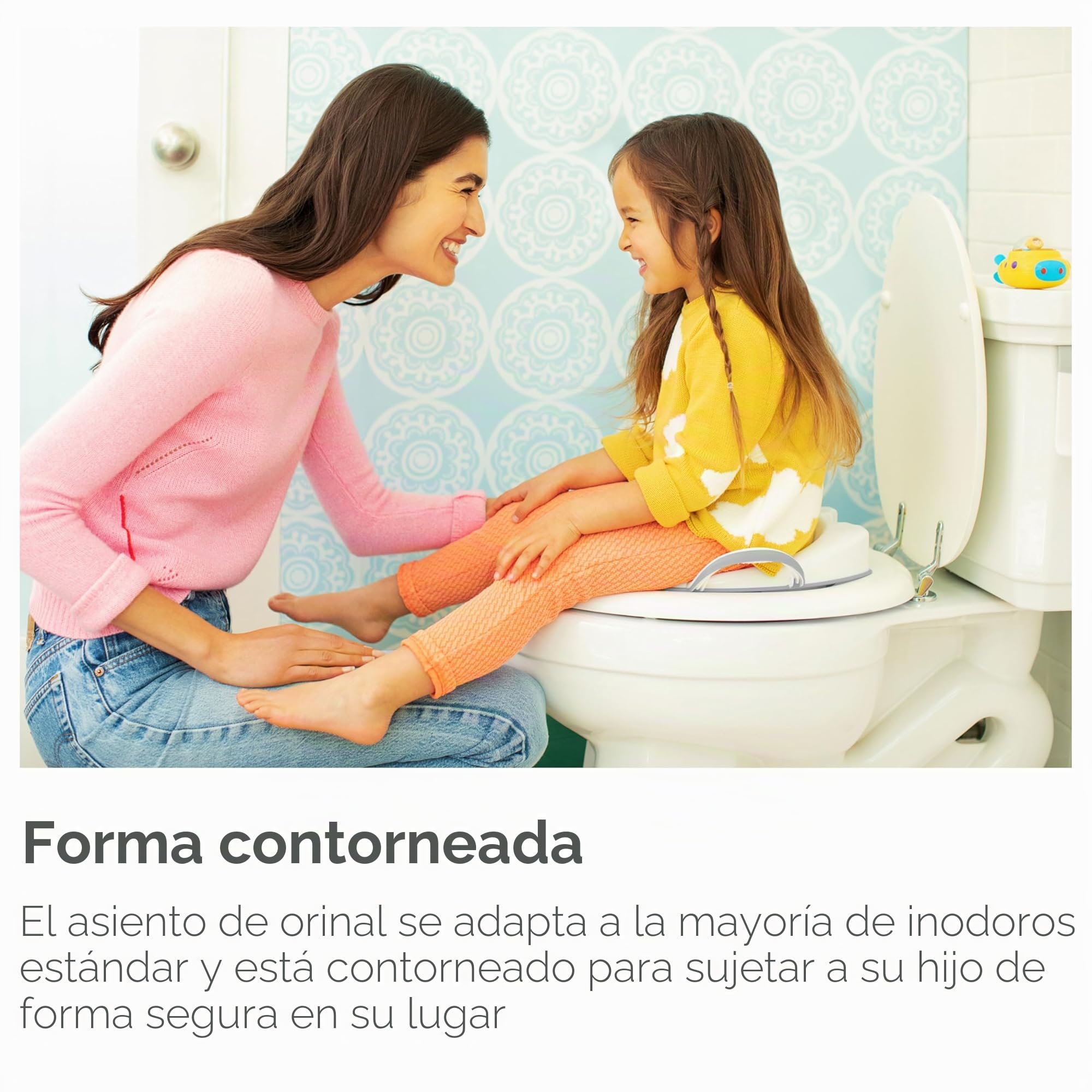 Munchkin Silla para Entrenamiento de Baño Resistente | Asiento de Entrenamiento para el Inodoro con Manijas y Patas | Ideal para Niños y Niñas Pequeñas | Blanco