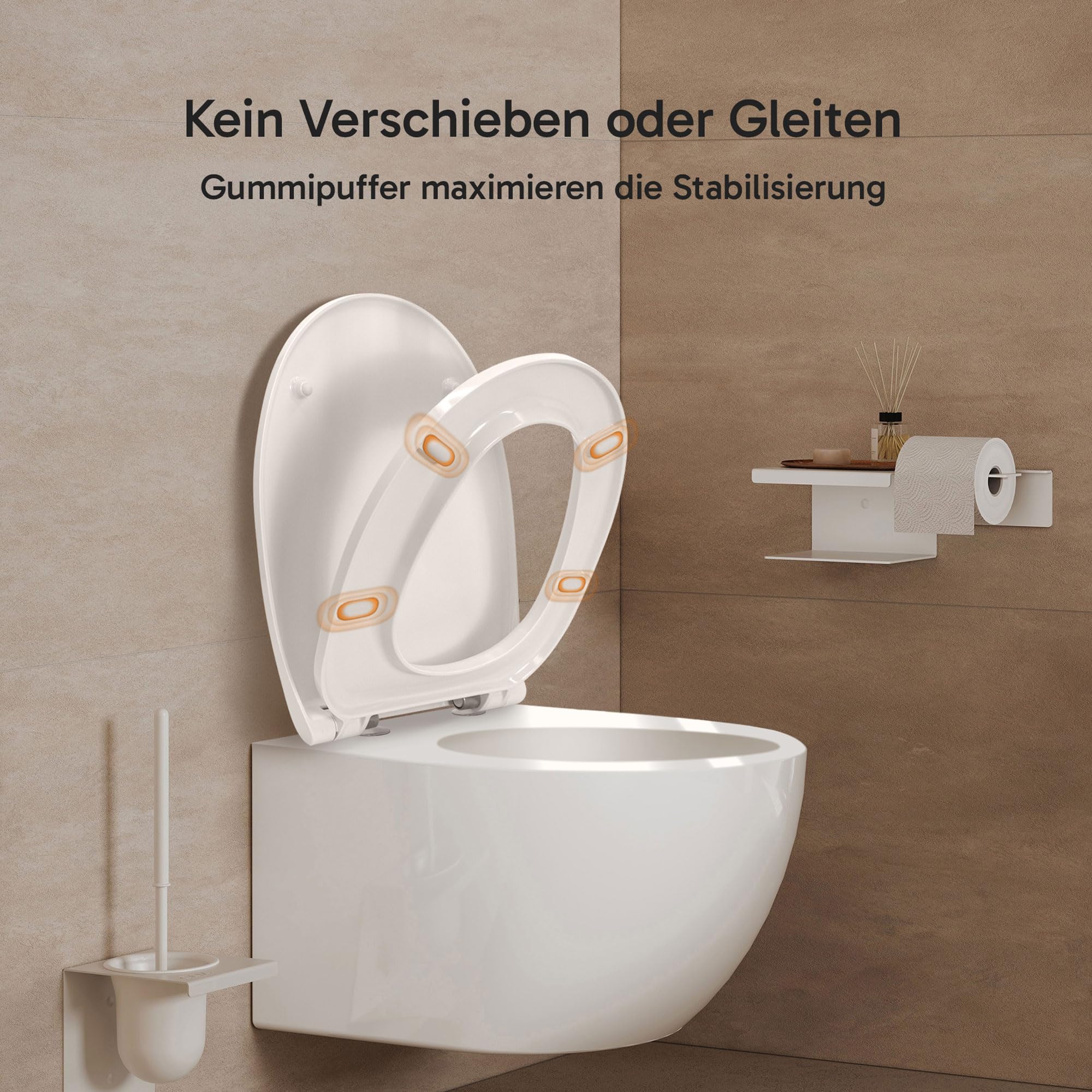 Hochkönig WC-Sitz Weiß – Premium Duroplast mit Softclose & Edelstahl Scharnier – Antibakteriell, abnehmbar – Universell passend, einfache Montage – Made in Austria