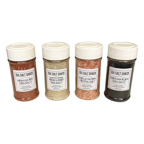 Miniatura 5 de Paquete de 4 cristales de sal de Sea Salt Shack Classic rosa del Himalaya francés sal del Mar Rojo sal de mar Alaea hawaiana sal de mar hawaiana