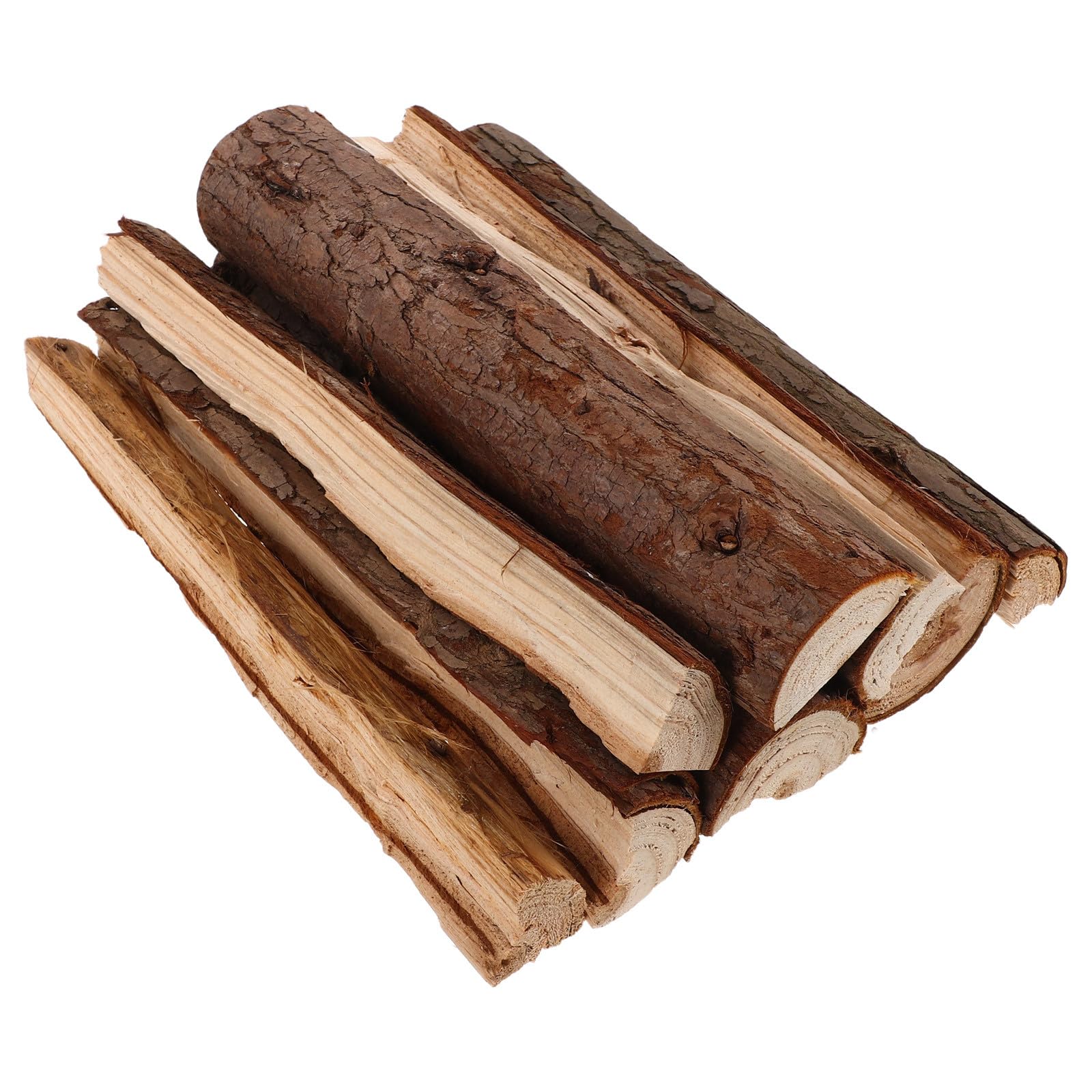 Legna da Ardere Decorativa 8 Pezzi 25 CM Corteccia in Legno Naturale per Caminetti e Barbecue Ceppi Resistenti alle Intemperie per Arredamento Interno ed Esterno